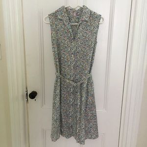 Uniqlo x Liberty blue floral shirt dress size S